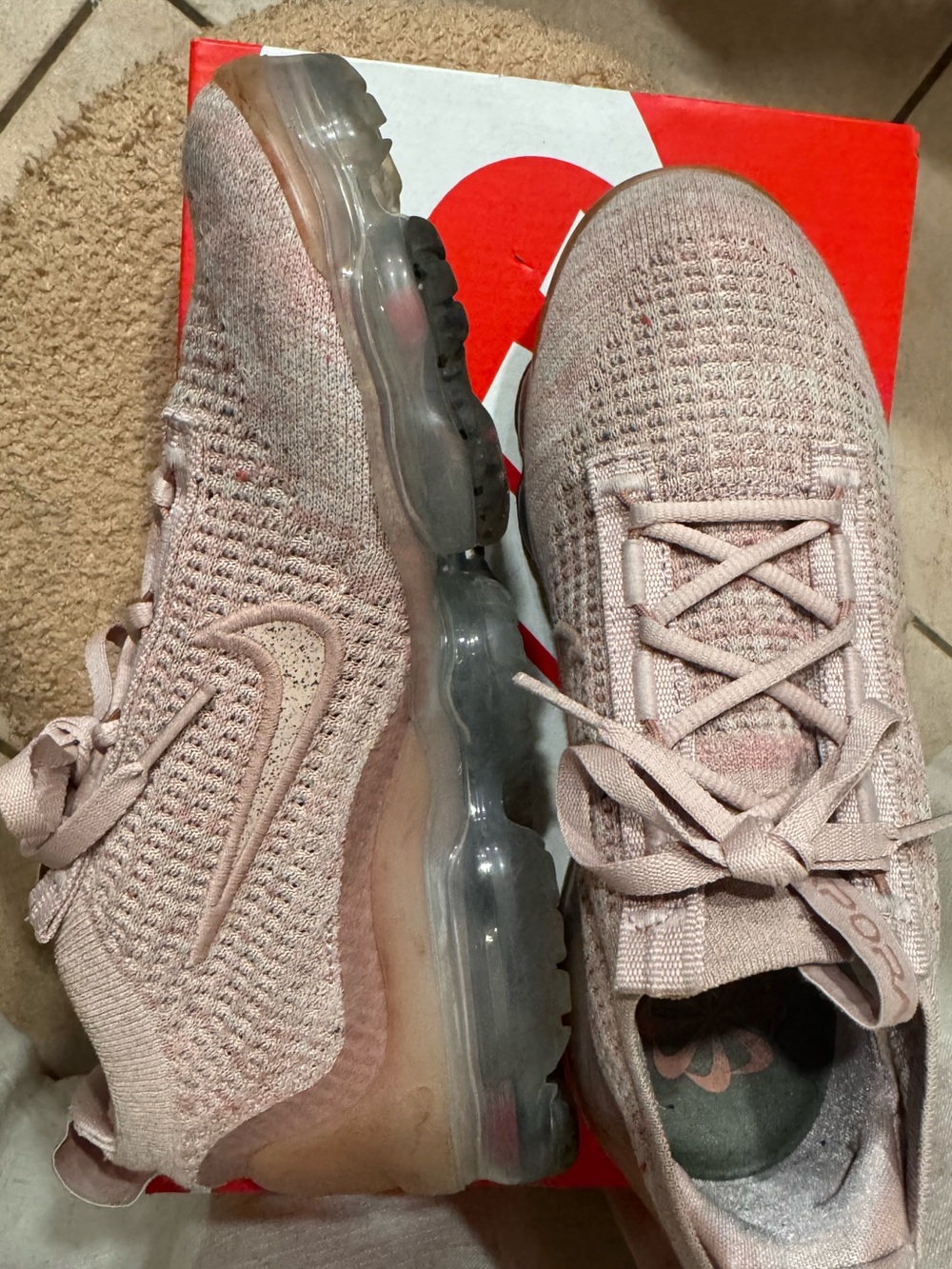 Nike Pink Knit Air Cushion Running Sneakers